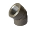 High Strength 45 Degree Elbow Carbon Steel Pipe Fittings NPT A350 LF2 Material